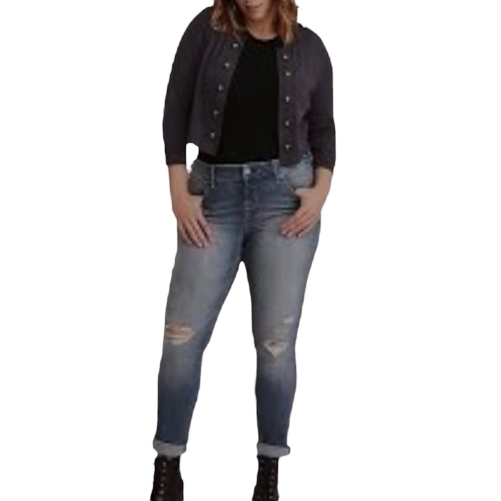 Torrid Denim Jeans Hi-Rise Dark Blue Wash 5 Pocket Stretch Raw Hem - Picture 12 of 12
